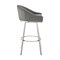 Armen Living Noran Swivel Counter Stool in Brushed Stainless Steel with Gray Faux Leather 840254335769 - alternate 6